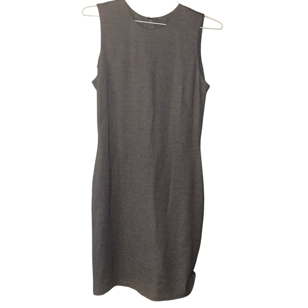 J McLaughlin Womens Dress Size M Gray Solid Sheath Knee Length Sleeveless D22